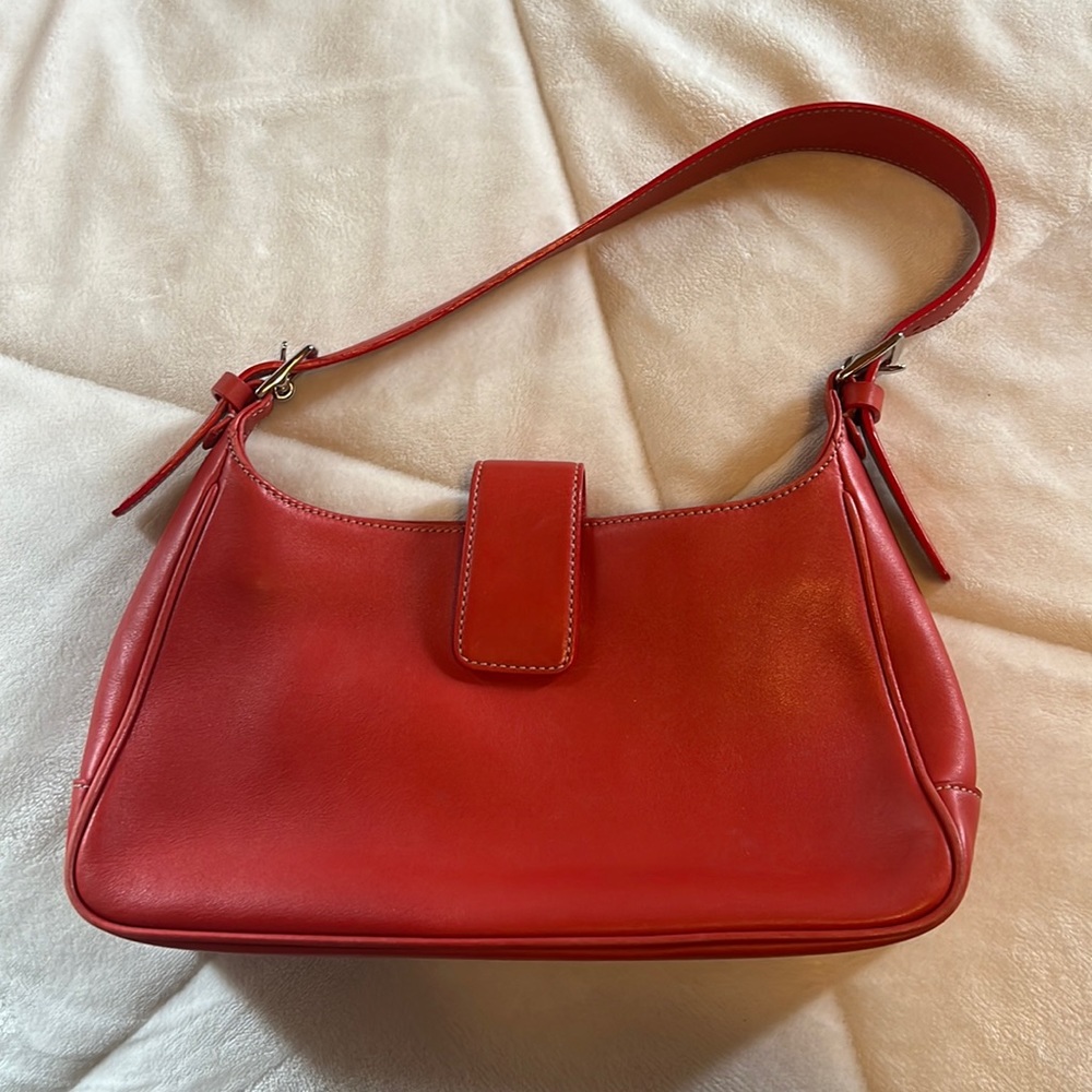 Coach Red Leather Shoulder Bag